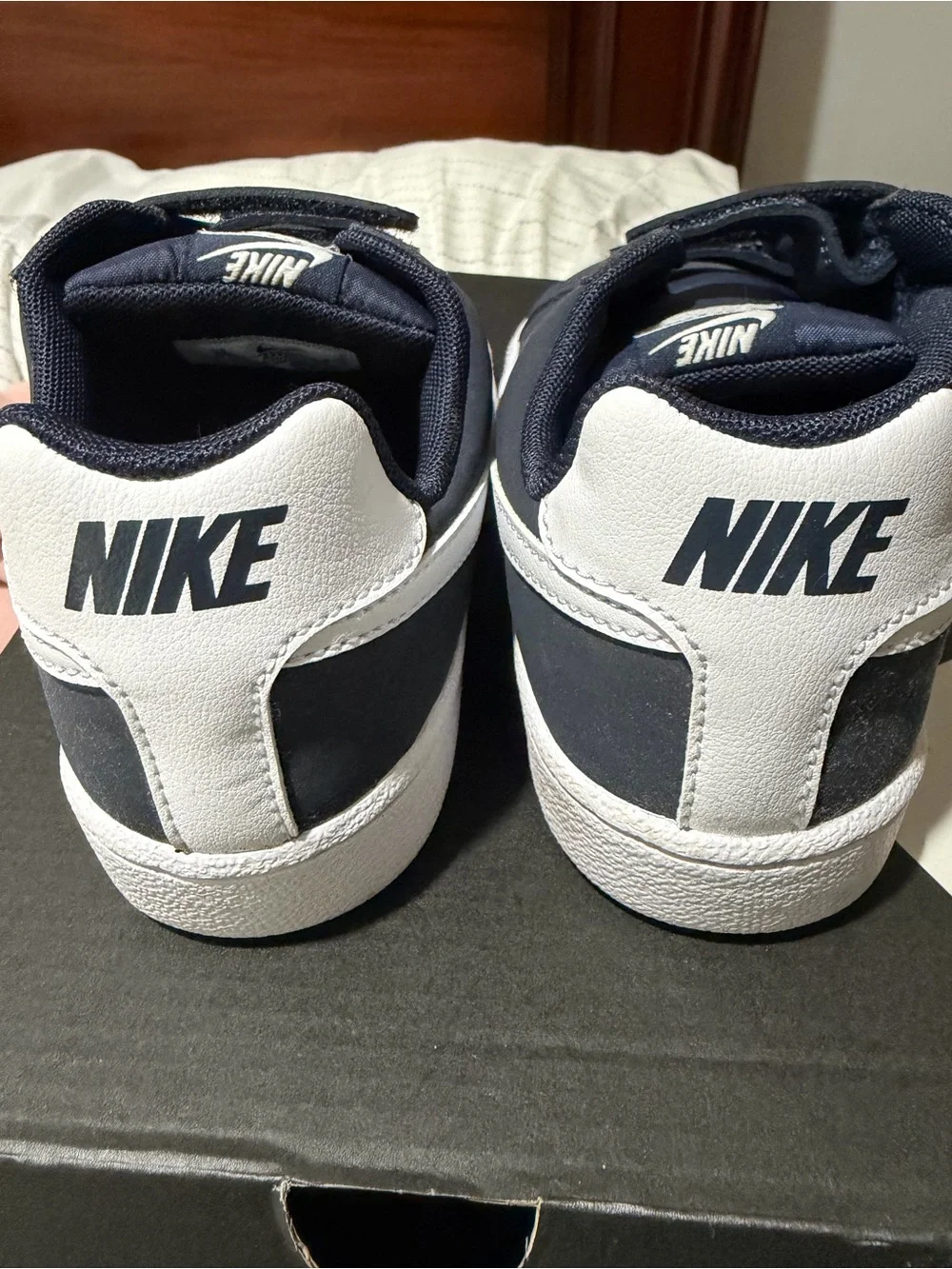 Nike Court Royale Kids' Navy and White Court Shoes NWOB